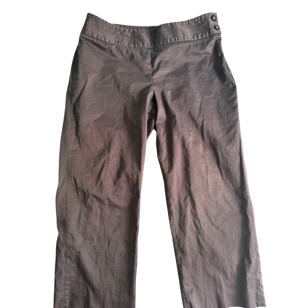 White House Black Market Legacy Brown Capri Pants Side Zip Size 10